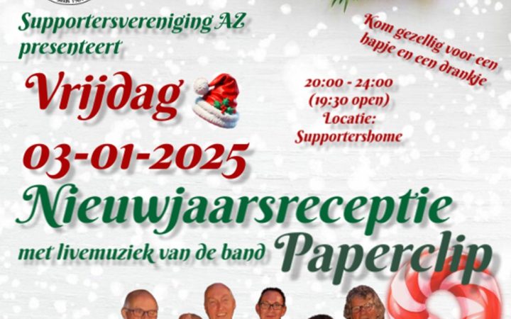 Nieuwjaarsreceptie Vrijdag 3 Januari 2025