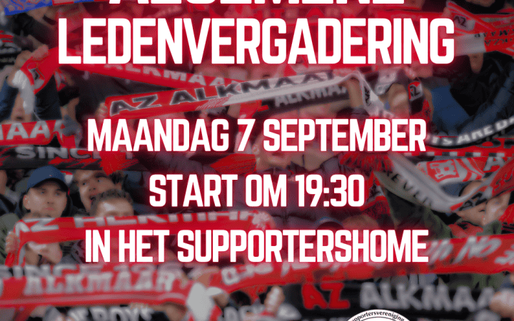 Kom naar de algemene ledenvergadering op maandag 7 september!